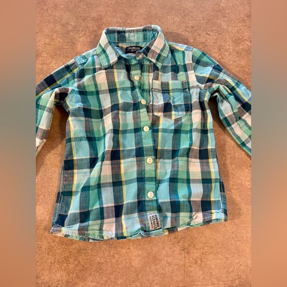 OshKoch- Boys - Colorful Plaid Button Down Long Sleeve, Size 5 - Picture 2 of 4